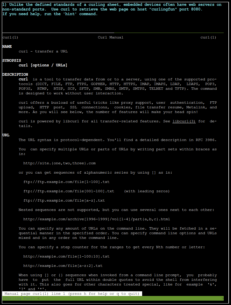 manpage of curl manpage of curl