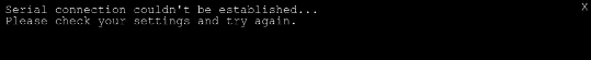 Connection error popup Connection error popup