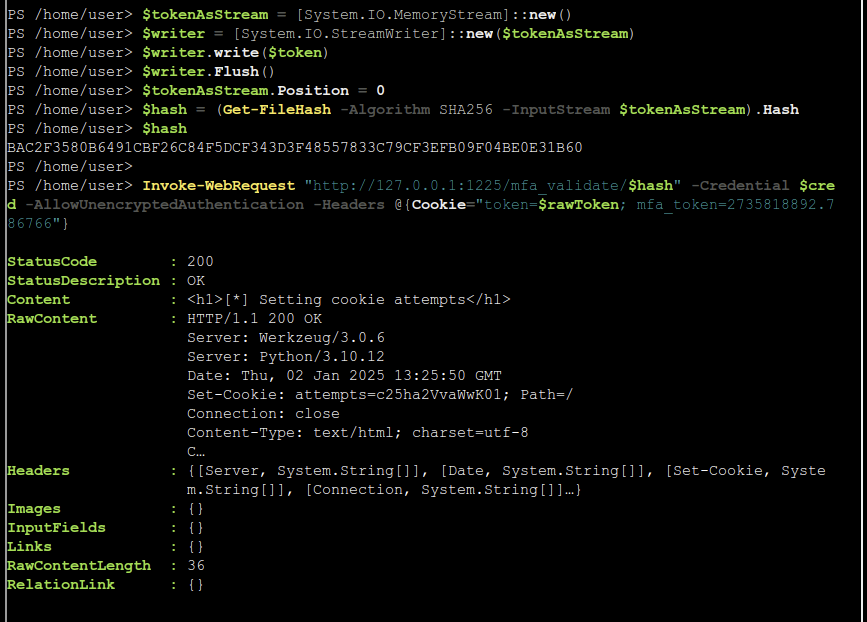 Setting cookie result