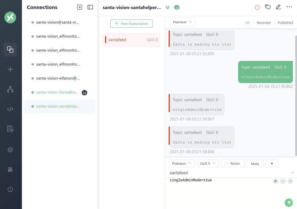 MQTTX send singleAdminMode=true MQTTX send singleAdminMode=true