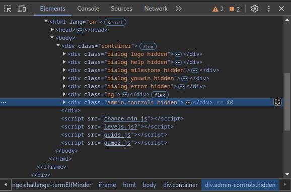 Admin controls in DevTools Admin controls in DevTools